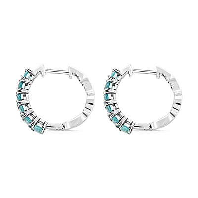 Betroka Blue Apatite Fish and Bubble Earrings in Rhodium Over Sterling Silver 2.35 ctw