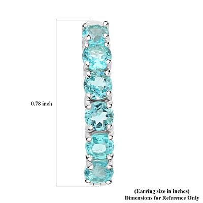 Betroka Blue Apatite Fish and Bubble Earrings in Rhodium Over Sterling Silver 2.35 ctw
