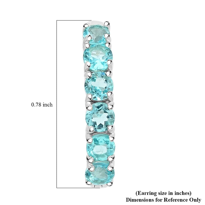 Betroka Blue Apatite Fish and Bubble Earrings in Rhodium Over Sterling Silver 2.35 ctw