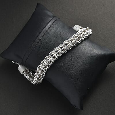 Artisan Crafted Sterling Silver Link Chain Bracelet (6.50-8.0In) 18.85 Grams