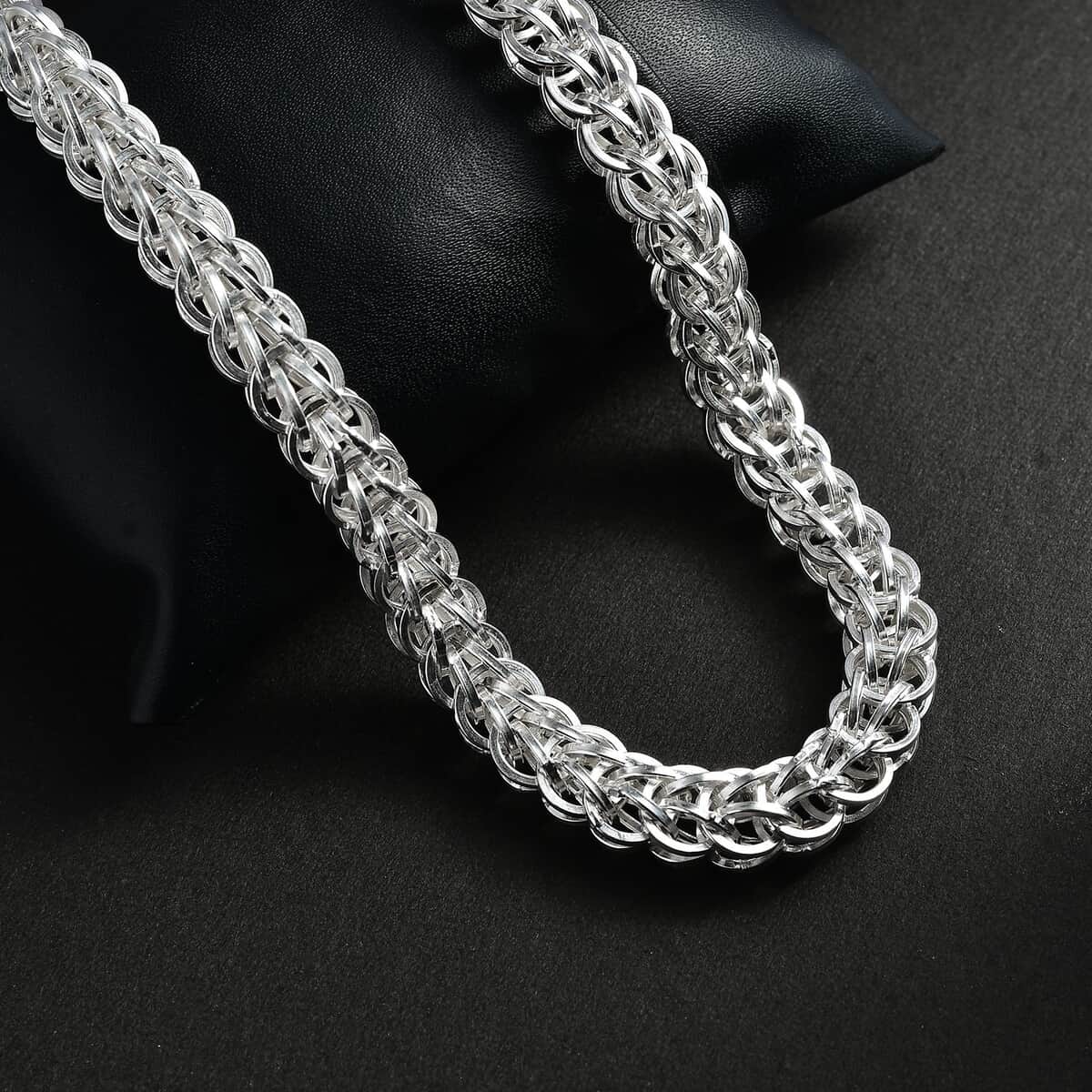 Artisan Crafted Sterling Silver Link Chain Necklace 18 Inches 43.20 Grams image number 1