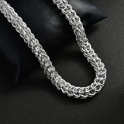 Artisan Crafted Sterling Silver Link Chain Necklace 18 Inches 43.20 Grams