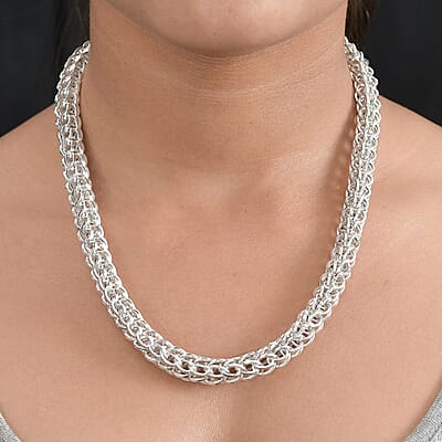 Artisan Crafted Sterling Silver Link Chain Necklace 18 Inches 43.20 Grams