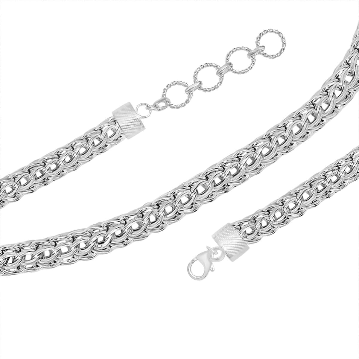 Artisan Crafted Sterling Silver Link Chain Necklace 18 Inches 43.20 Grams image number 3