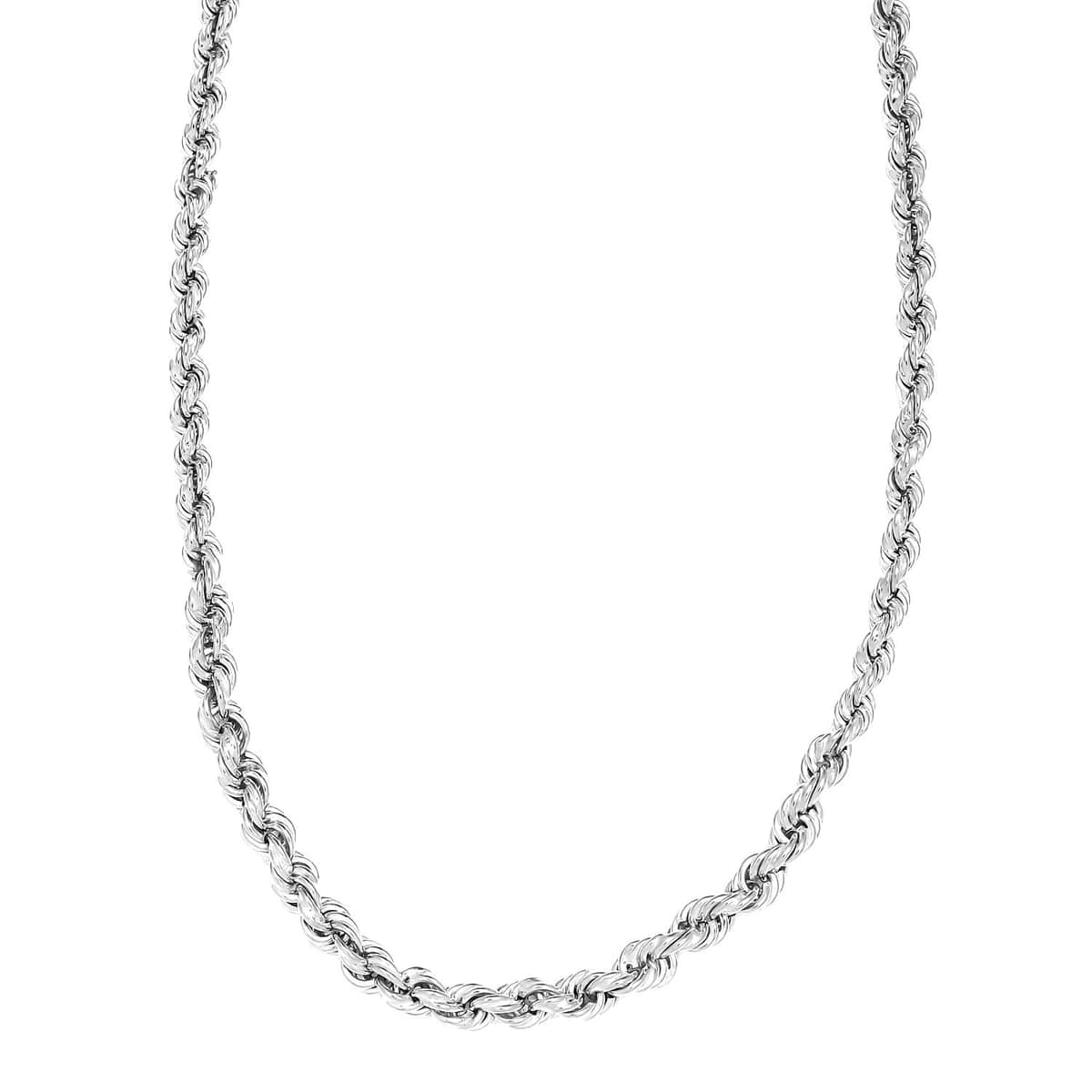 Artisan Crafted Platinum Over Sterling Silver Link Chain Necklace 24 Inches 26.2 Grams image number 4