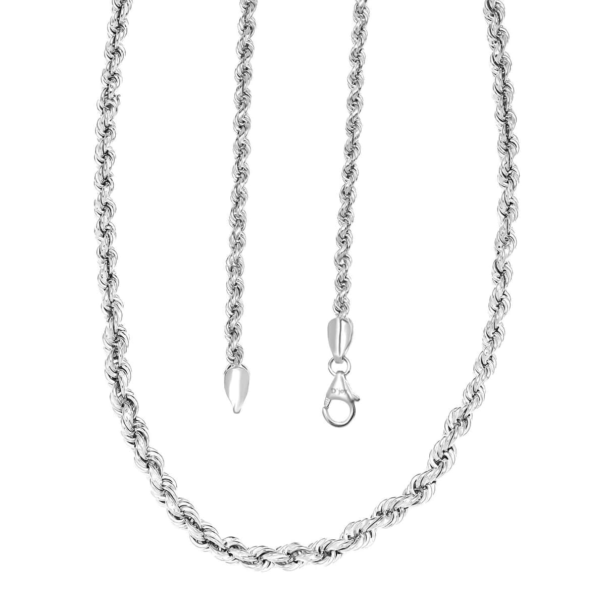 Artisan Crafted Platinum Over Sterling Silver Link Chain Necklace 24 Inches 26.2 Grams image number 5