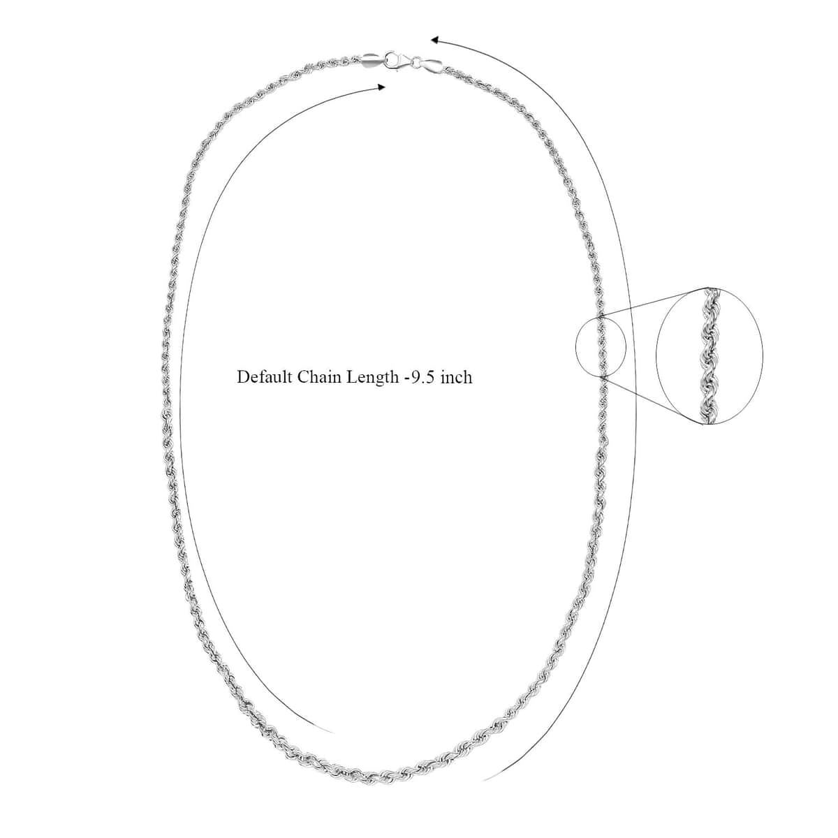 Artisan Crafted Platinum Over Sterling Silver Link Chain Necklace 24 Inches 26.2 Grams image number 6