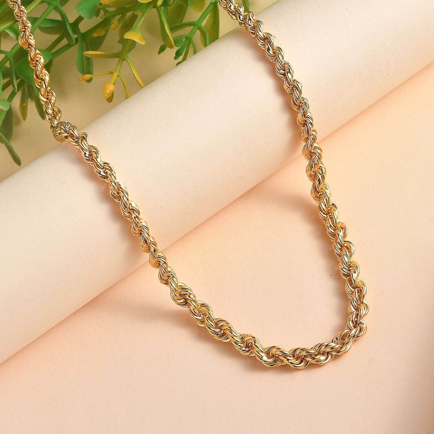 Artisan Crafted 14K Yellow Gold Over Sterling Silver Link Chain Necklace 24 Inches 26.2 Grams