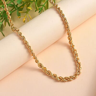 Artisan Crafted 14K Yellow Gold Over Sterling Silver Link Chain Necklace 24 Inches 26.2 Grams