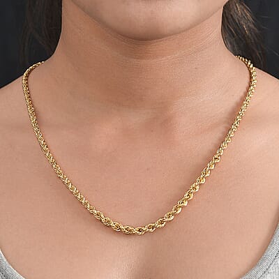Artisan Crafted 14K Yellow Gold Over Sterling Silver Link Chain Necklace 24 Inches 26.2 Grams