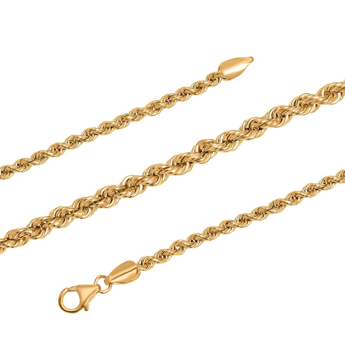 Artisan Crafted 14K Yellow Gold Over Sterling Silver Link Chain Necklace 24 Inches 26.2 Grams image number 3