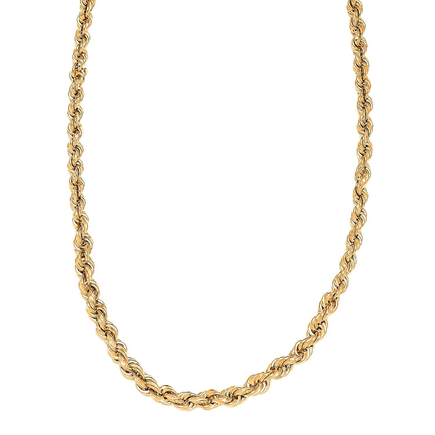 Artisan Crafted 14K Yellow Gold Over Sterling Silver Link Chain Necklace 24 Inches 26.2 Grams