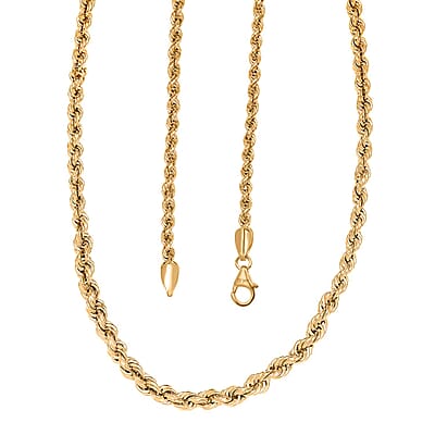 Artisan Crafted 14K Yellow Gold Over Sterling Silver Link Chain Necklace 24 Inches 26.2 Grams