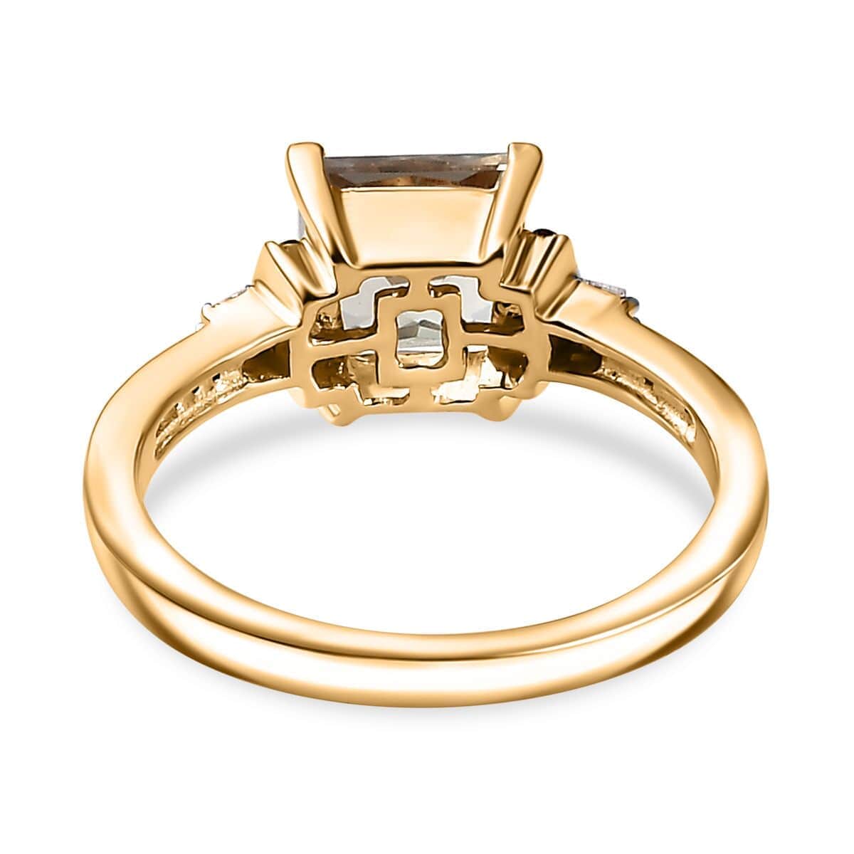 TLV Luxoro 14K Yellow Gold AAA Turkizite, Natural Champagne and White Diamond (I2) Ring (Size 7.0) 2.25 ctw image number 4