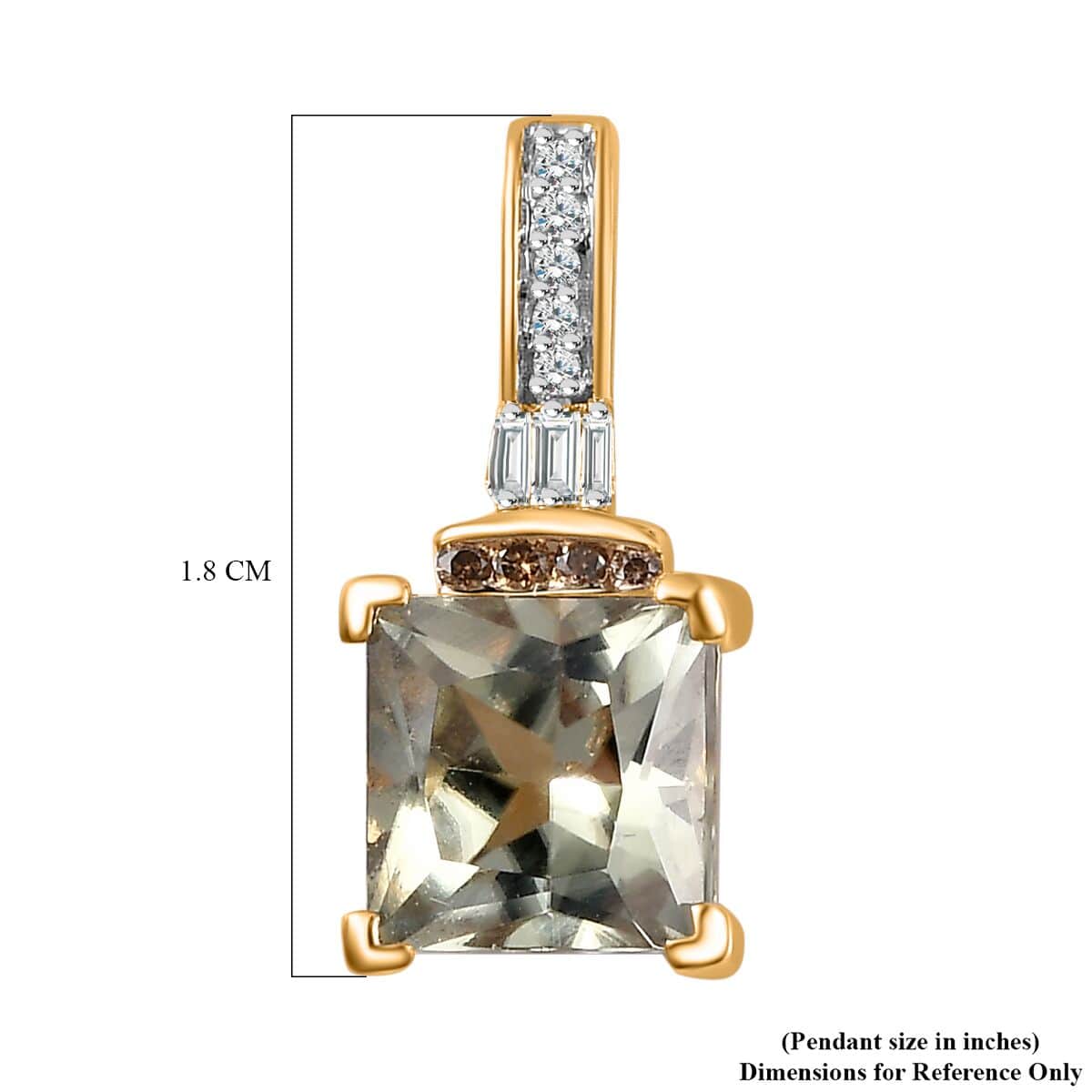 Luxoro 14K Yellow Gold AAA Turkizite, I2 Natural Champagne and White Diamond Vintage Pendant 2.00 ctw image number 5