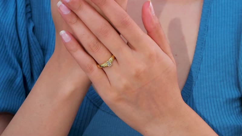 AAA Turkizite and Yellow Sapphire Ring in 18K Vermeil Yellow Gold Over Sterling Silver (Size 8.0) 0.65 ctw