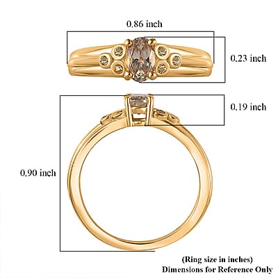 AAA Turkizite and Yellow Sapphire Wide Shank Ring in 18K Vermeil Yellow Gold Over Sterling Silver (Size 5.0) 0.65 ctw
