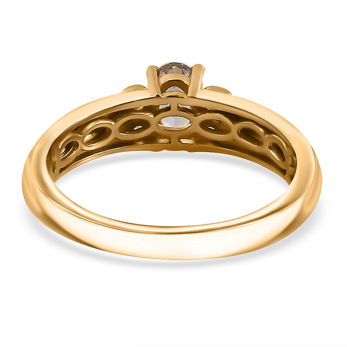 AAA Turkizite and Yellow Sapphire Wide Shank Ring in 18K Vermeil Yellow Gold Over Sterling Silver (Size 8.0) 0.65 ctw image number 4