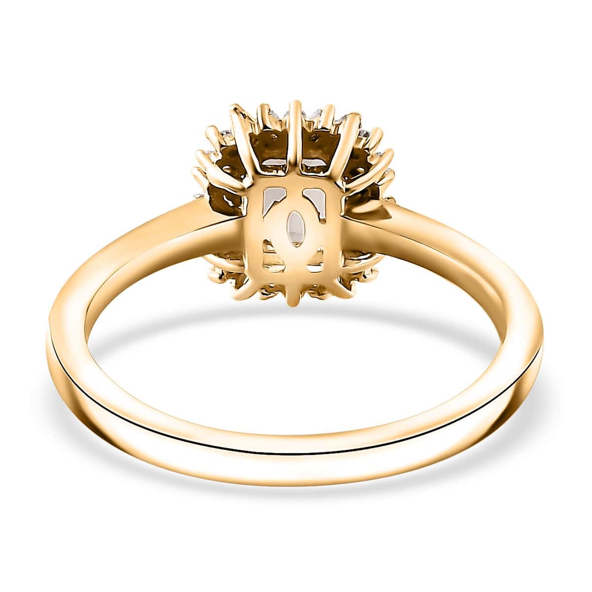 AAA Turkizite and Diamond Sunburst Ring in 18K Vermeil Yellow Gold Over Sterling Silver (Size 5.0) 0.80 ctw image number 4