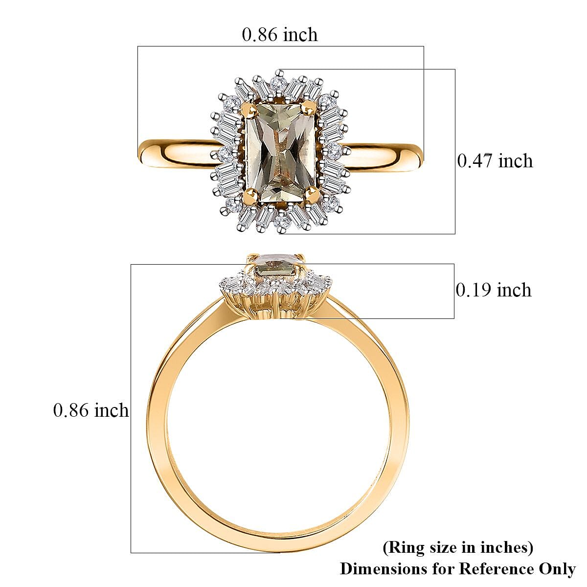 AAA Turkizite and Diamond Sunburst Ring in 18K Vermeil Yellow Gold Over Sterling Silver (Size 5.0) 0.80 ctw