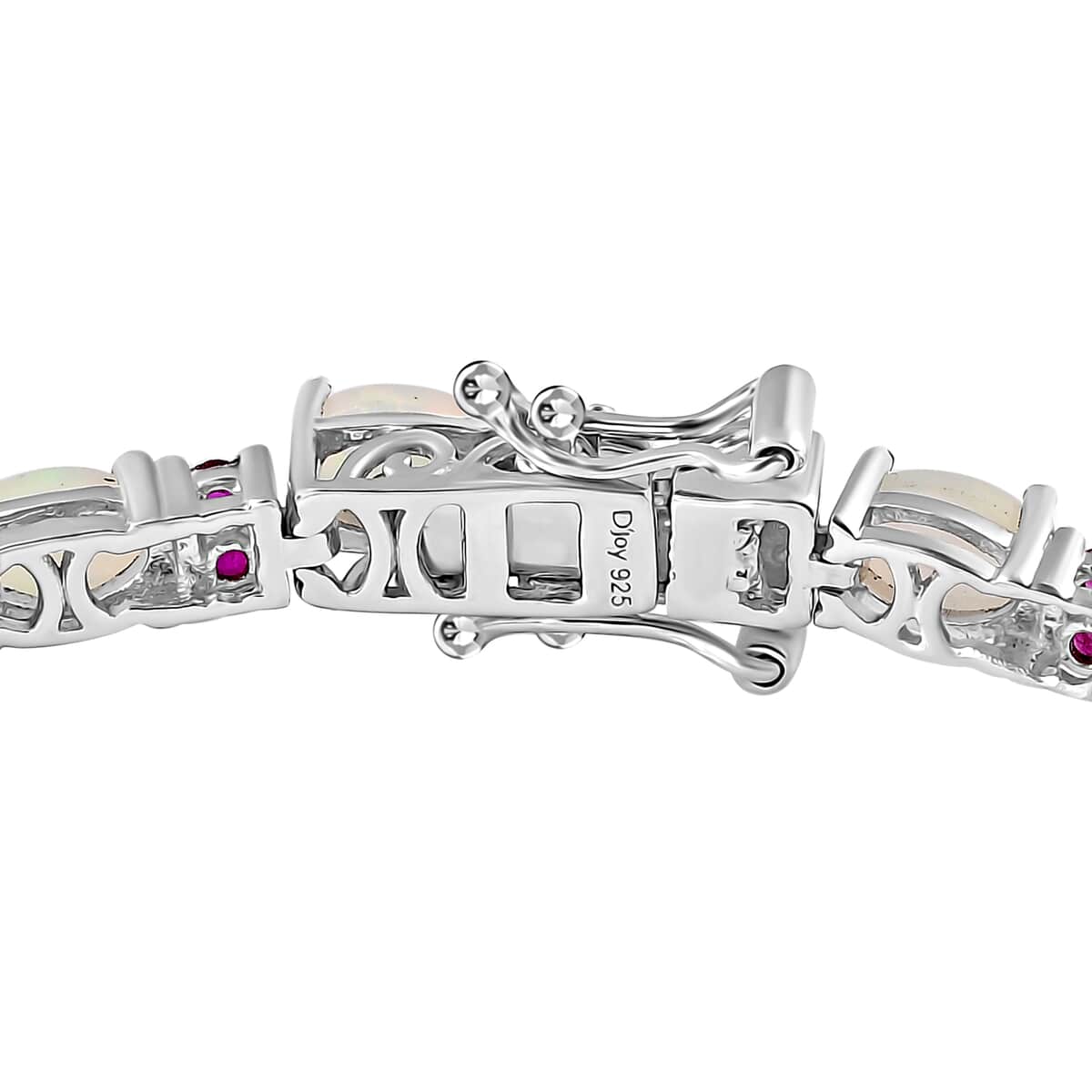 Premium Ethiopian Welo Opal and Niassa Ruby (FF) Tennis Bracelet in Platinum Over Sterling Silver (7.25 In) 8.00 ctw image number 4