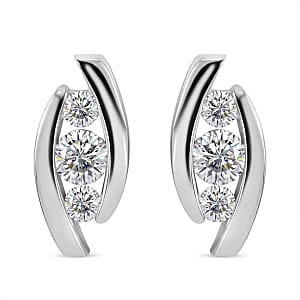 Simulated Diamond 2.23 ctw Earrings in Rhodium Over Sterling Silver