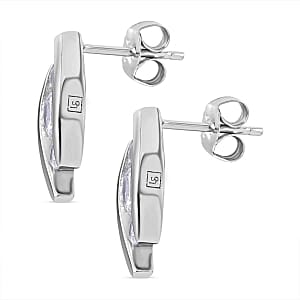 Simulated Diamond 2.23 ctw Earrings in Rhodium Over Sterling Silver