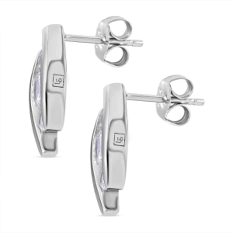 Simulated Diamond 2.23 ctw Earrings in Rhodium Over Sterling Silver