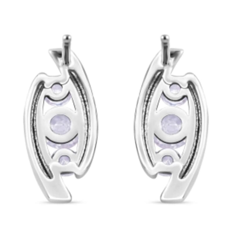 Simulated Diamond 2.23 ctw Earrings in Rhodium Over Sterling Silver