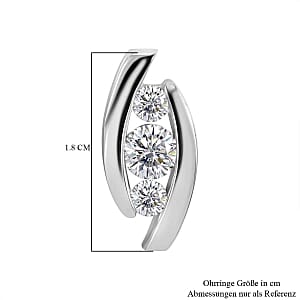 Simulated Diamond 2.23 ctw Earrings in Rhodium Over Sterling Silver