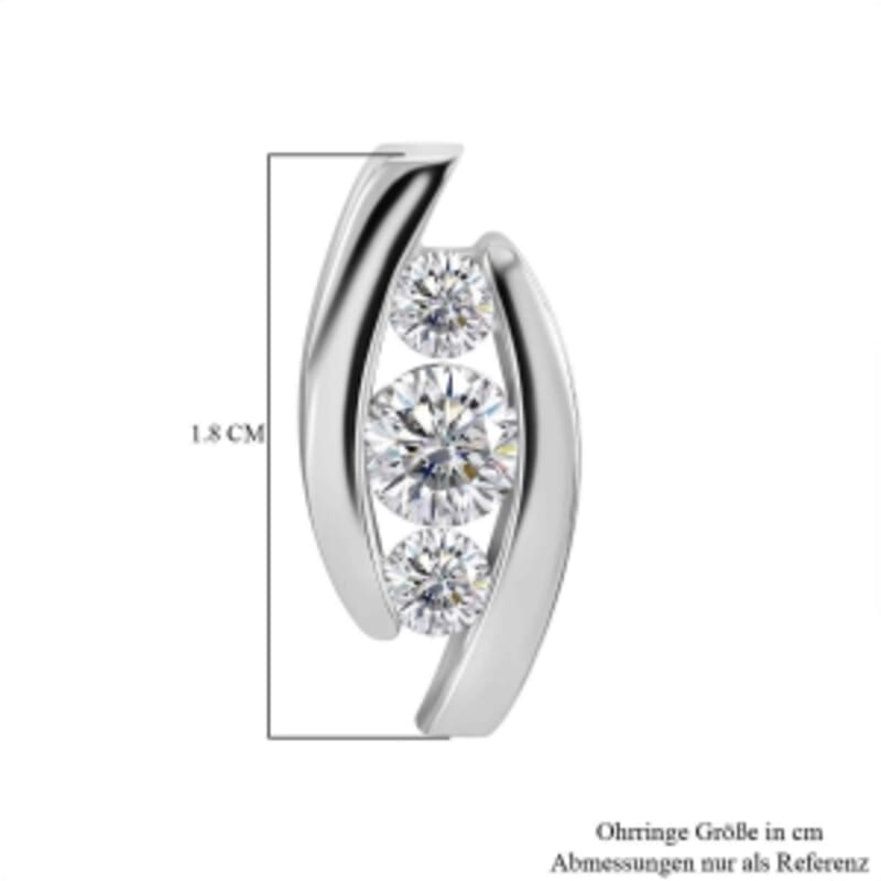 Simulated Diamond 2.23 ctw Earrings in Rhodium Over Sterling Silver