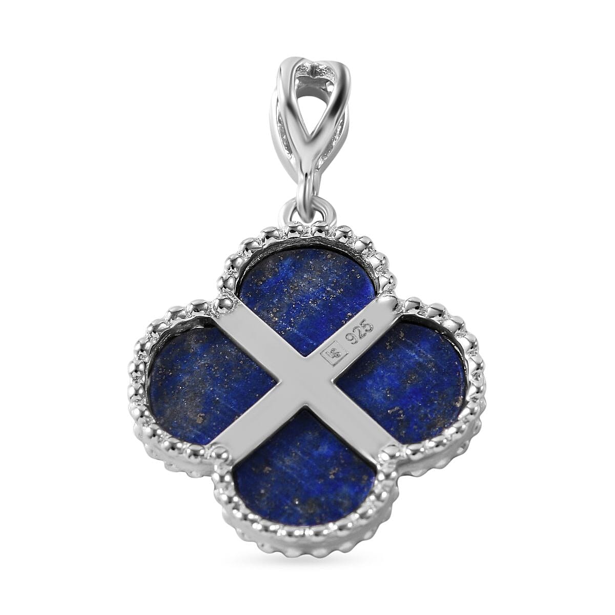 Lapis Lazuli 5.00 ctw Pendant without Chain in Rhodium Over Sterling 