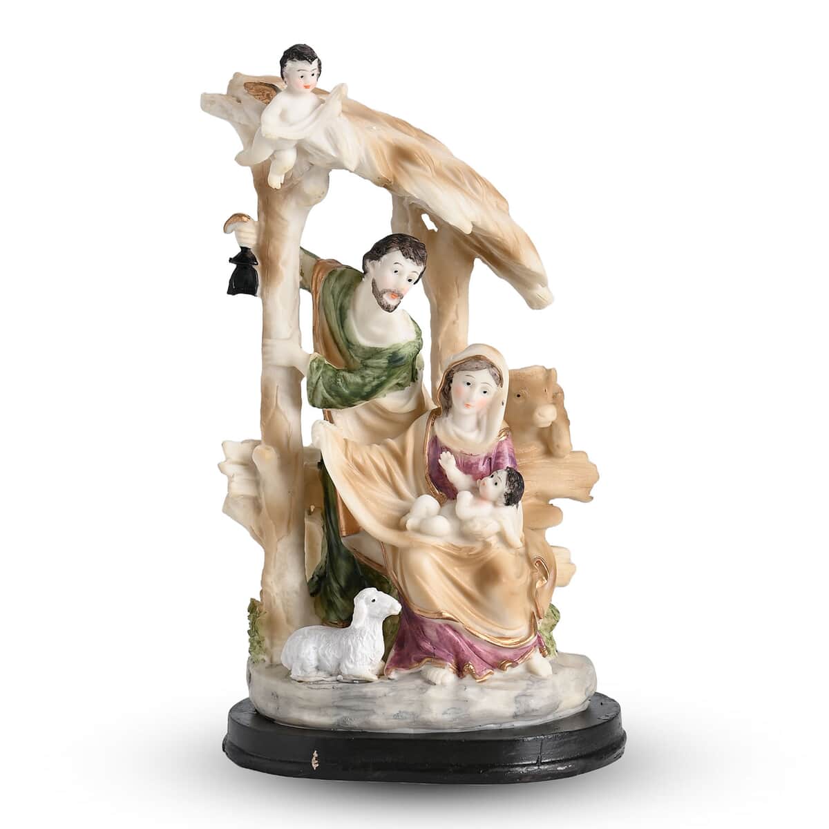 Statue of the Holy Family, Cupid, and Lamb Religious Ornament image number 0