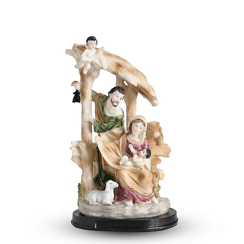 Statue of the Holy Family, Cupid, and Lamb Religious Ornament