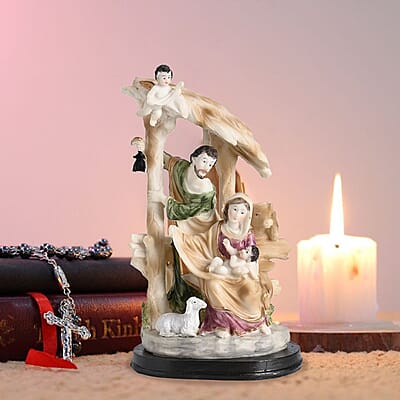 Statue of the Holy Family, Cupid, and Lamb Religious Ornament