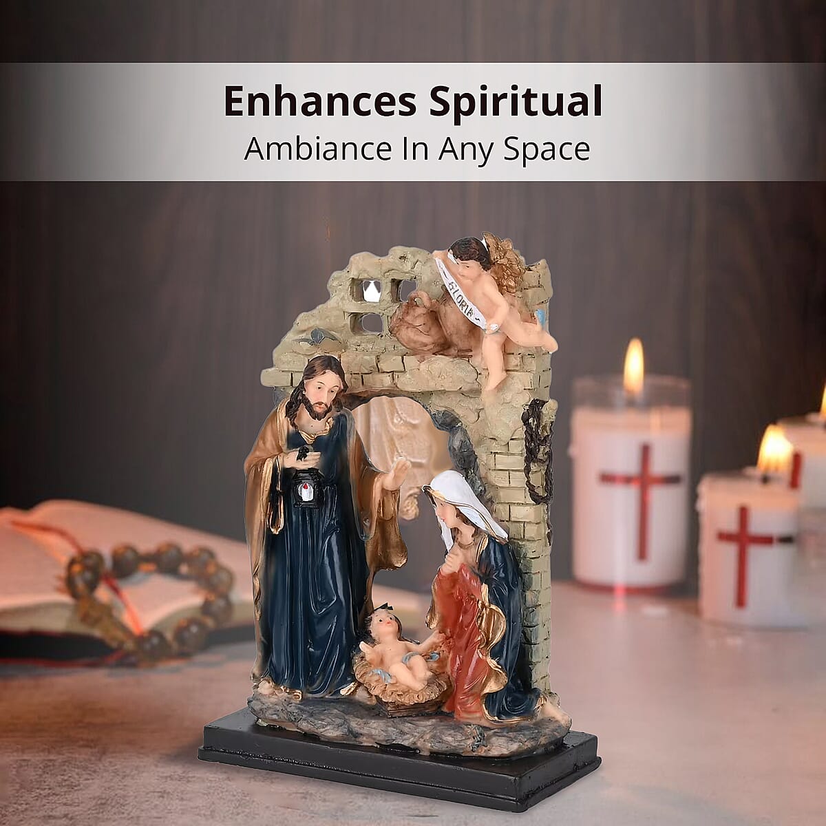 Statue of the Holy Family and Cupid Religious Ornament image number 2