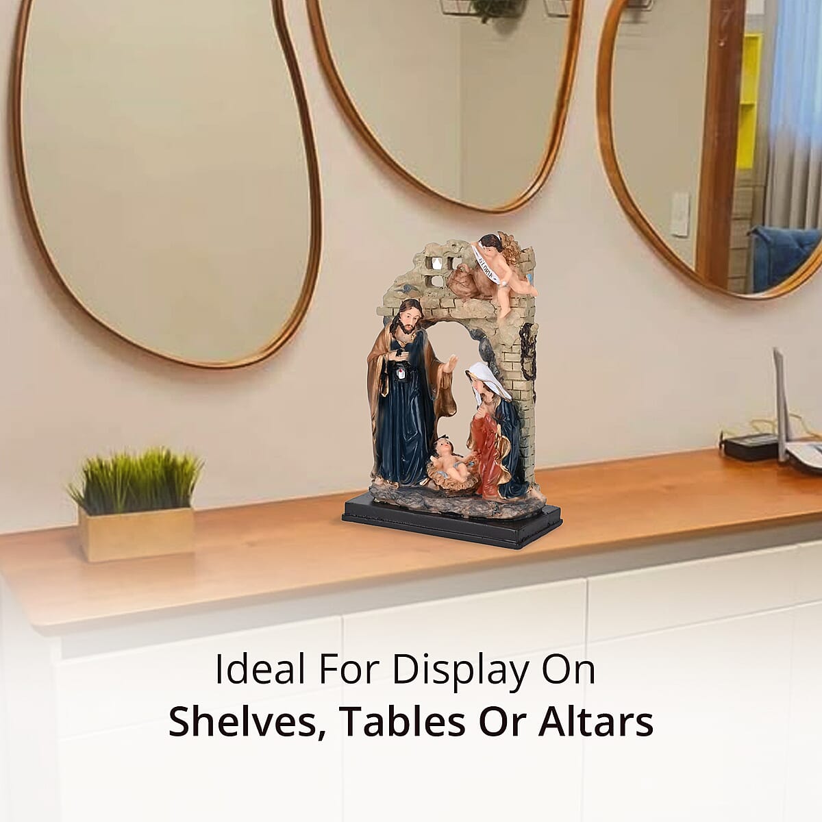 Statue of the Holy Family and Cupid Religious Ornament image number 3
