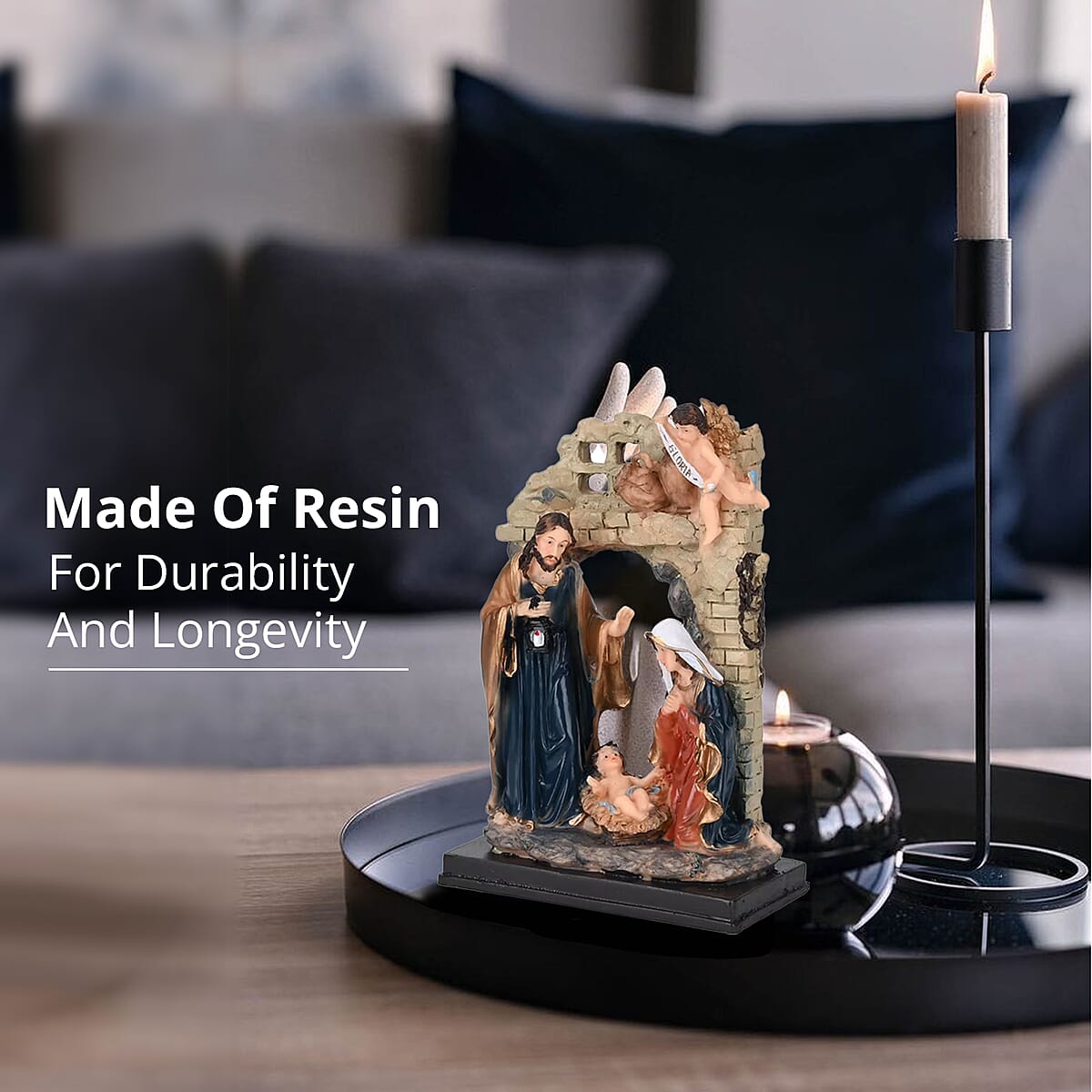 Statue of the Holy Family and Cupid Religious Ornament image number 4