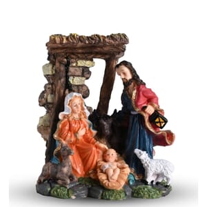 Holy Family and Lamb Statue Religious Ornament
