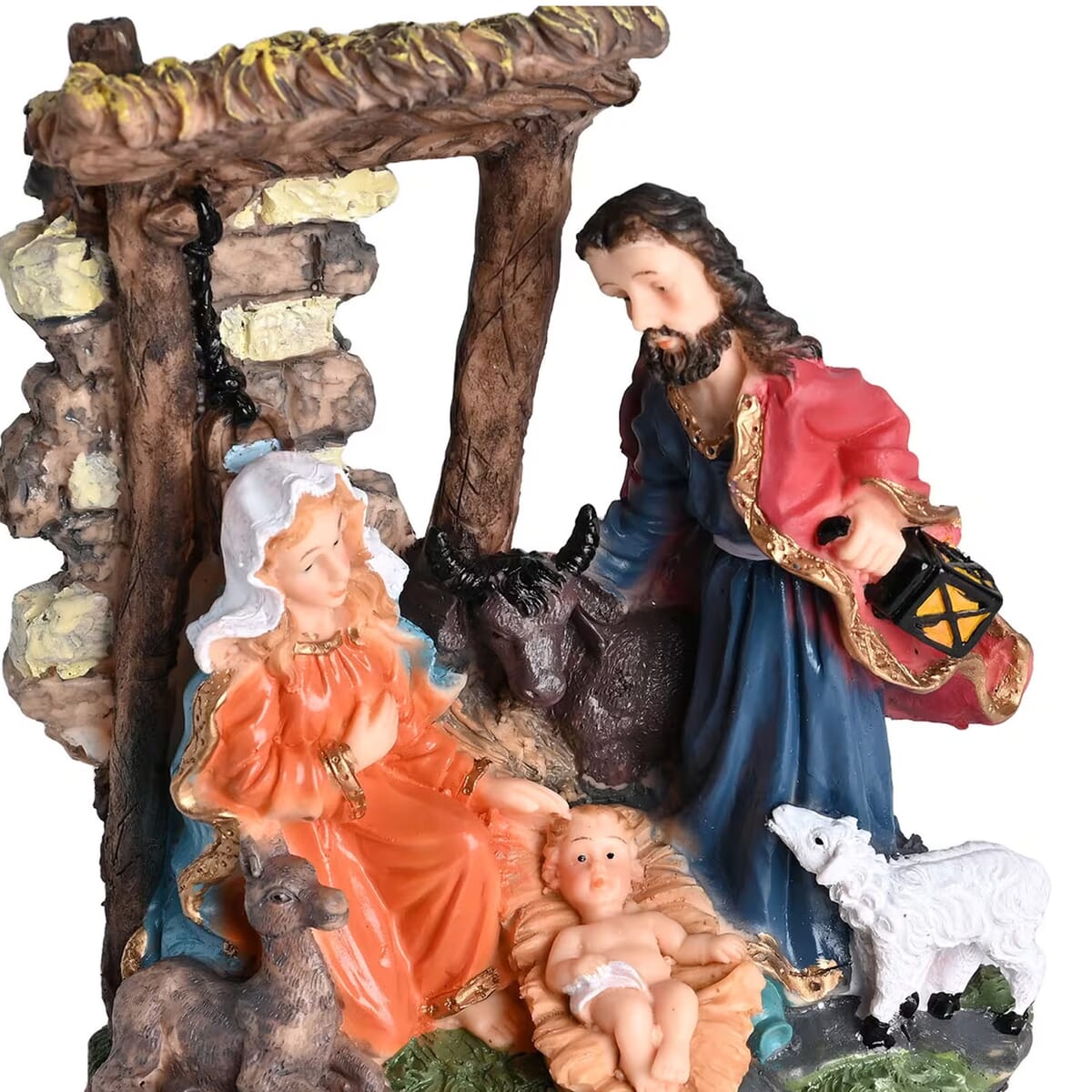 Holy Family and Lamb Statue Religious Ornament image number 6