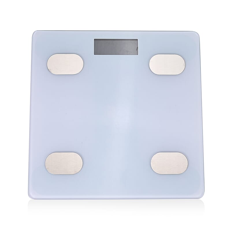 White Smart Body Fat Weighing Scale with Bluetooth (2xAAA Not Included)