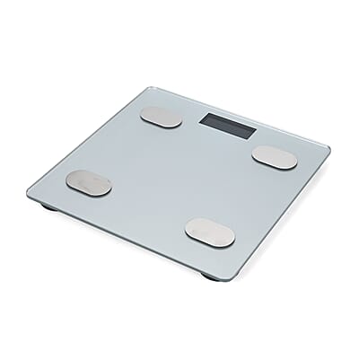 White Smart Body Fat Weighing Scale with Bluetooth (2xAAA Not Included)
