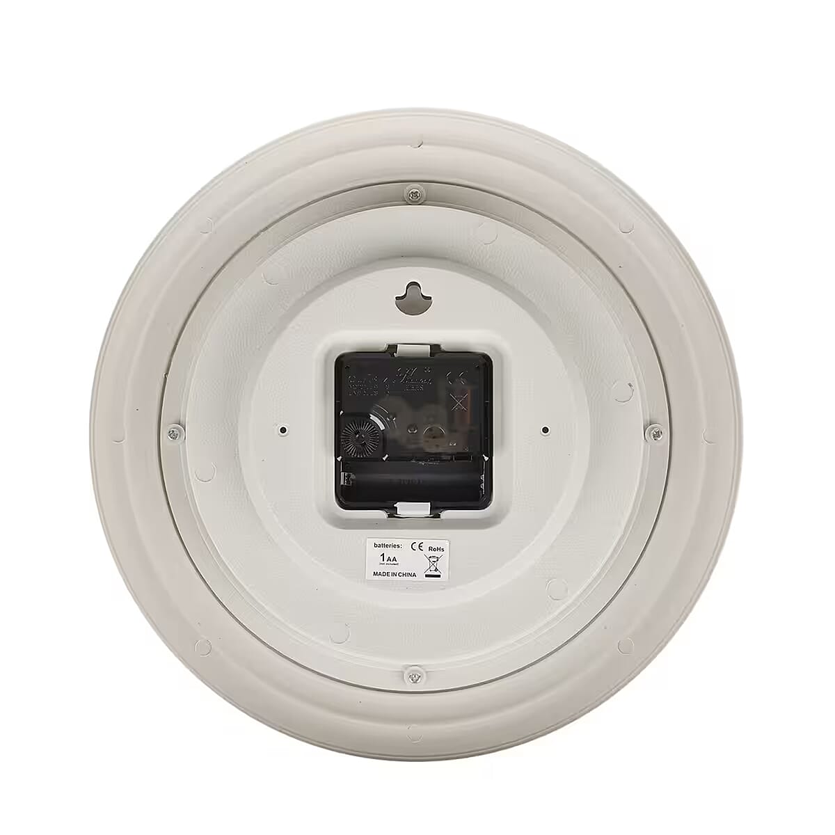 Set of 2, White Rose Print Wall Clock - 1 AA Battery Not Include image number 4