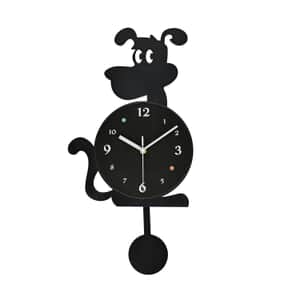 Dog Wall Clock With Pendulum (1 AA Battery Not Included)