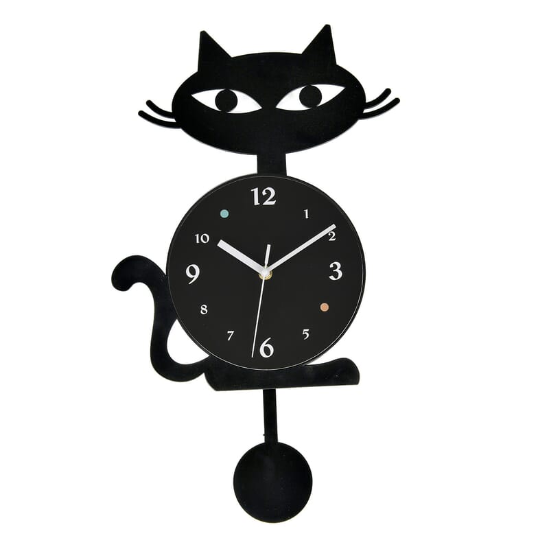 Cat Wall Clock With Pendulum (1 AA Battery Not Included)