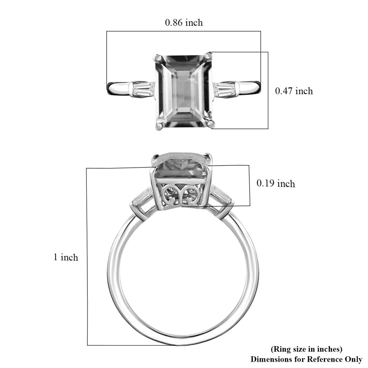 Peridot and Moissanite Saddle Ring in Rhodium Over Sterling Silver (Size 6.0) 3.30 ctw image number 5