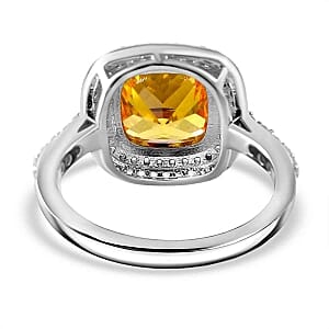 Simulated Yellow and White Diamond 9.62 ctw Ring in Rhodium Over Sterling Silver (Size 10)