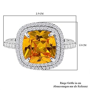 Simulated Yellow and White Diamond 9.62 ctw Ring in Rhodium Over Sterling Silver (Size 10)