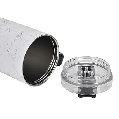 Marble Pattern Double Wall Stainless Steel Cup with Straw 40 oz