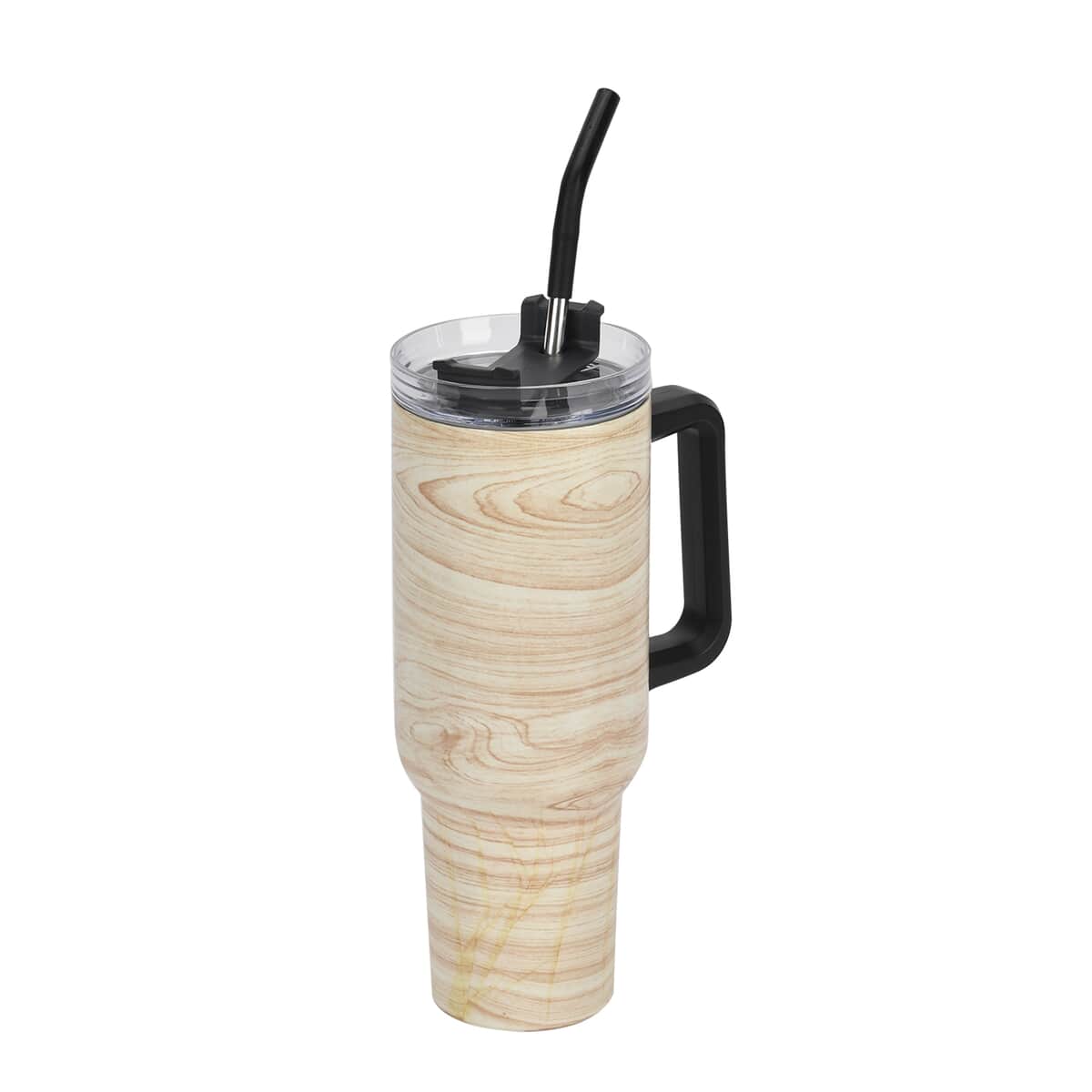 Marble Pattern Double Wall Stainless Steel Cup with Straw 40 oz image number 0